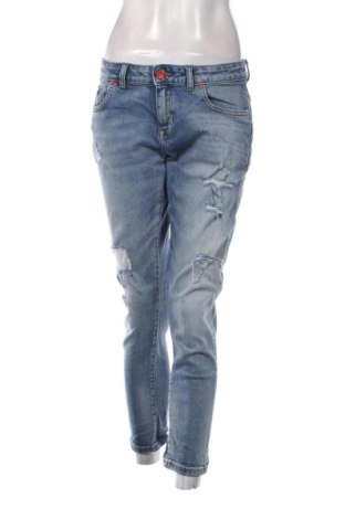 Damskie jeansy Zara, Rozmiar L, Kolor Niebieski, Cena 93,14 zł, #138036073