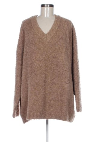 Damski sweter Bon Prix, Rozmiar 4XL, Kolor Brązowy, Cena 69,43 zł, #138022638