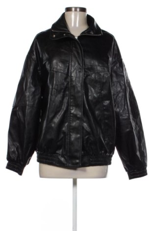 Geacă de piele pentru femei Bershka, Mărime S, Culoare Negru, Preț 183,99 Lei, #138010596