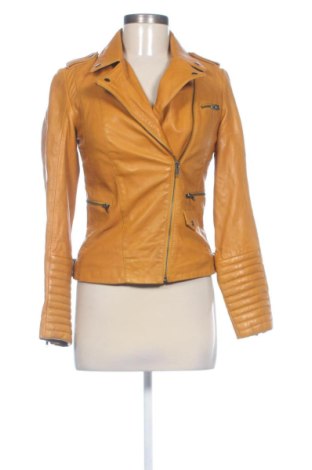Geacă de piele pentru femei Naf Naf, Mărime XS, Culoare Portocaliu, Preț 447,99 Lei, #138023436