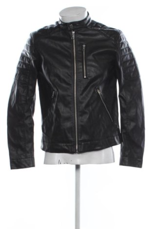 Мъжко кожено яке H&M, Размер M, Цвят Черен, Цена 33,23 €, #138007655