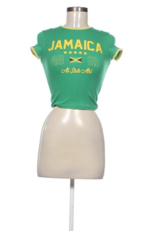 Damski T-shirt Bershka, Rozmiar XS, Kolor Zielony, Cena 42,34 zł, #138074651