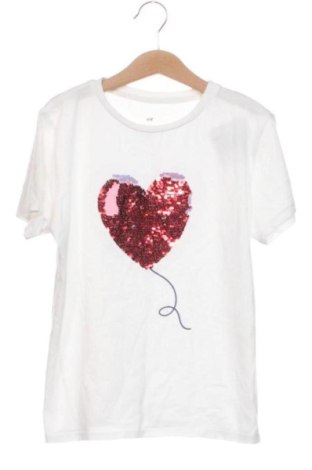 Детска тениска H&M, Размер 7-8y/ 128-134 см, Цвят Бял, Цена 6,00 €, #138071909