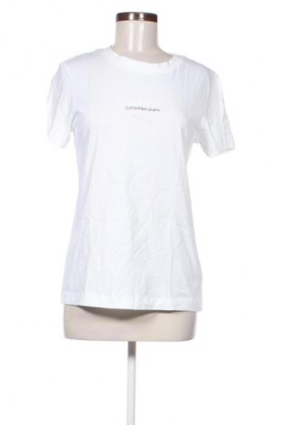 Γυναικείο t-shirt Calvin Klein Jeans, Μέγεθος L, Χρώμα Λευκό, Τιμή 39,99 €