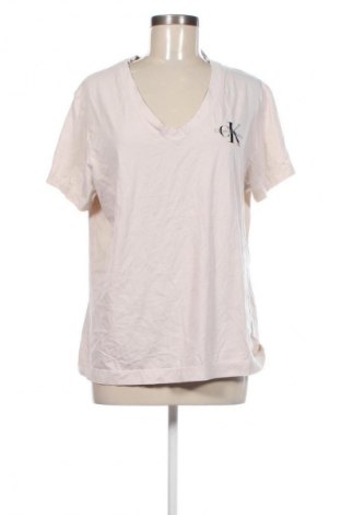 Damen T-Shirt Calvin Klein Jeans, Größe 4XL, Farbe Beige, Preis 17,99 €