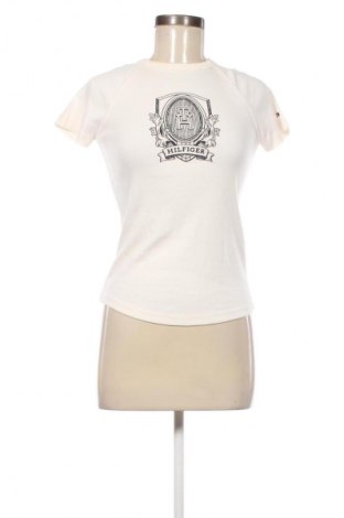 Γυναικείο t-shirt Tommy Hilfiger, Μέγεθος S, Χρώμα Εκρού, Τιμή 18,99 €