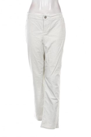 Pantaloni de velvet de femei Yessica, Mărime 3XL, Culoare Alb, Preț 118,41 Lei