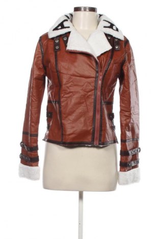 Geacă de piele pentru femei Unbranded, Mărime M, Culoare Maro, Preț 126,99 Lei
