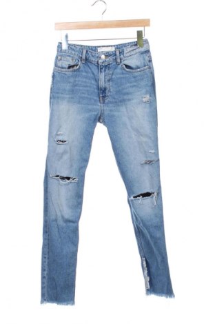 Damskie jeansy Zara, Rozmiar XS, Kolor Niebieski, Cena 17,99 zł