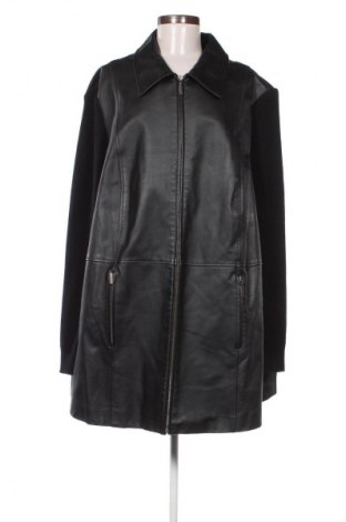 Női bőrkabát Ulla Popken, Méret 4XL, Szín Fekete, Ár 29 894 Ft
