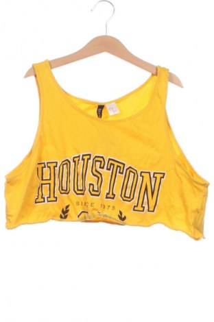 Γυναικείο αμάνικο μπλουζάκι H&M Divided, Μέγεθος XS, Χρώμα Κίτρινο, Τιμή 1,99 €