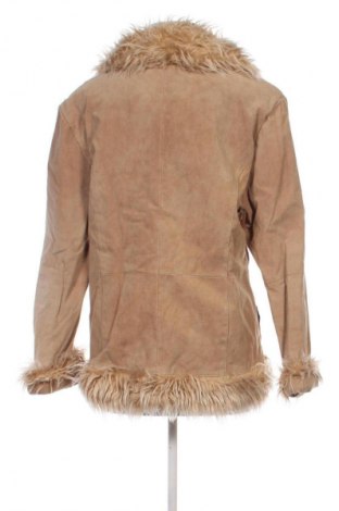Дамско кожено палто Unbranded, Размер XL, Цвят Бежов, Цена 69,02 €