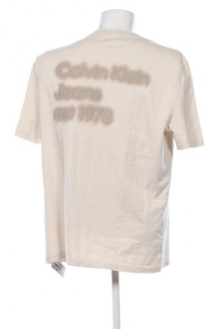 Męski T-shirt Calvin Klein Jeans, Rozmiar L, Kolor Beżowy, Cena 226,99 zł