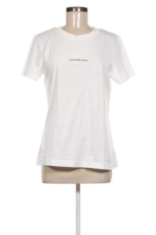 Tricou de femei Calvin Klein Jeans, Mărime L, Culoare Alb, Preț 215,99 Lei