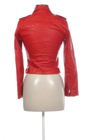 Дамско кожено яке Zara, Размер XS, Цвят Червен, Цена 14,82 €