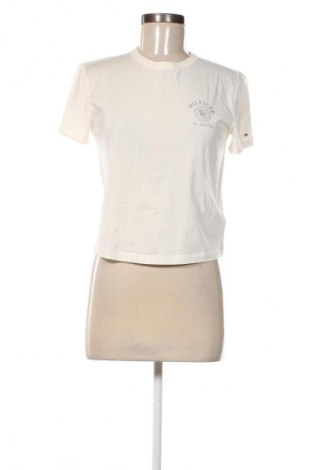 Damski T-shirt Tommy Hilfiger, Rozmiar XS, Kolor ecru, Cena 95,99 zł
