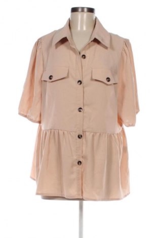 Γυναικείο πουκάμισο SHEIN, Μέγεθος XL, Χρώμα  Μπέζ, Τιμή 7,99 €