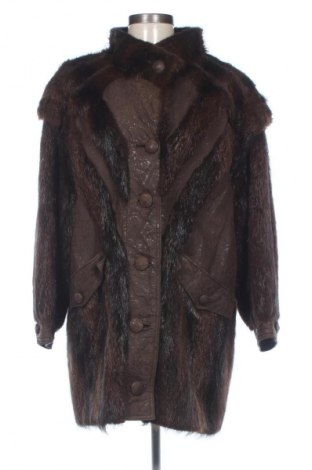 Дамско кожено палто Unbranded, Размер L, Цвят Кафяв, Цена 61,35 €
