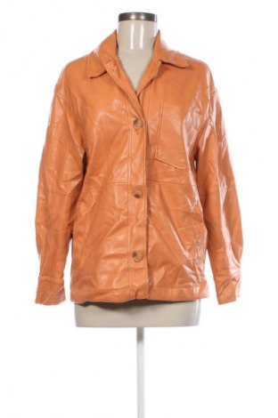 Damska kurtka skórzana Bershka, Rozmiar M, Kolor Pomarańczowy, Cena 23,99 zł